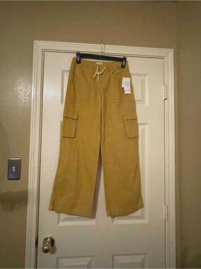 Roxy Drawstring Girls Cargo Pants in Mustard Yellow Size: L (12/14)
